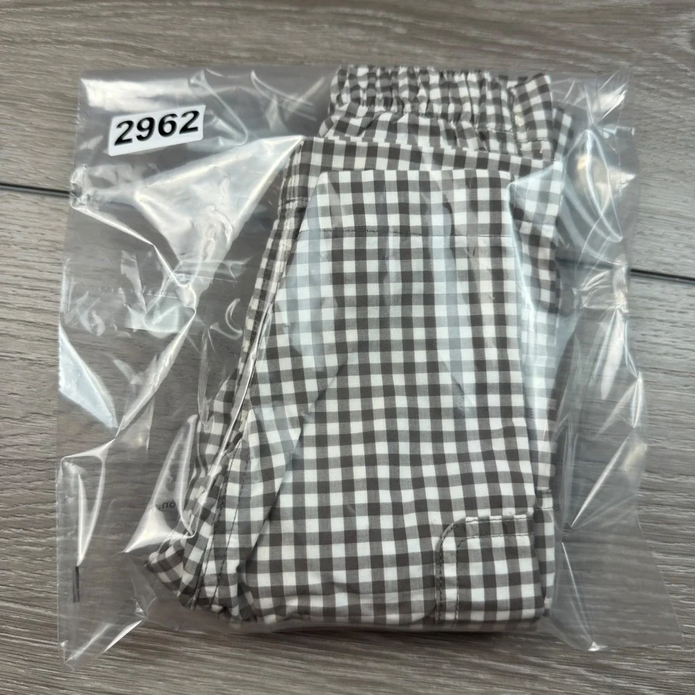 Petite Ourse Unisex Cargo Pants Gingham Check Brown 1 Year